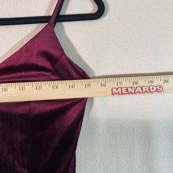 Ababalaya Dress Women's Small Dark Red Velvet Babydoll‎ Romantic Mini - Picture 2 of 9